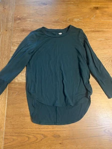 Camisa Old Navy Niñas Pequeña (6/7) Manga Larga Alta Baja Suave Verde Cazador - Imagen 1 de 2