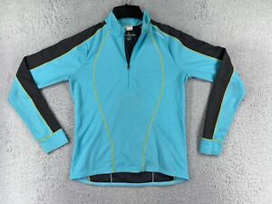Cannondale Cycling Jersey Adult Medium Blue Long Sleeve 1/2 Zip Mock Neck Poly