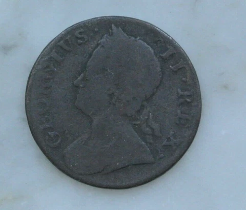 HALF  PENNY GEORGES II 1759  RARE   colonial coin  poids 9 gr20 Cover