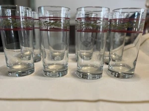 Royal Norfolk Holiday Berry 6.25" Beverage Glasses Service for 8 - Picture 1 of 2