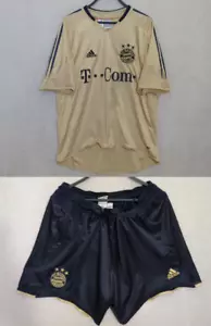 Vintage Bayern Munich Jersey 2004-05 XL Lucio 3 Away Full Kit Gold Shorts Adidas - Picture 1 of 17