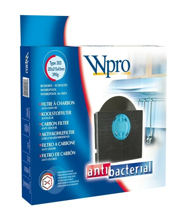 WHIRLPOOL (17,50€/1Stk) Wpro Antibakterieller Aktivkohlefilter CHF303, 481281718532, Typ 3