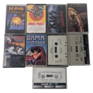 80s 90s Rock Metal Cassette Lot Kiss Priest Slaughter Def Dio Cinderella Crue - Picture 1 of 3