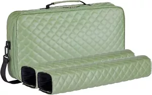 “Green” Quilted PU Leather Mahjong Carry Bag with Zippered Storage Pocket. - Picture 1 of 5