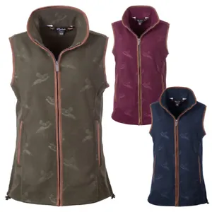 Rydale Fleece Gilet Pheasant Embossed Print Fleeces Sleeveless Jacket 3 Colours - Picture 1 of 4