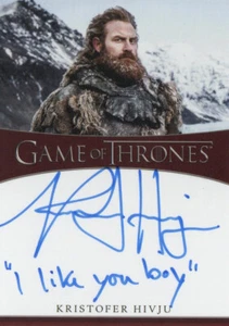 Game of Thrones Iron Anniversary Ser 2 Auto Inscription Kristofer Hivju Tormund - Picture 1 of 1