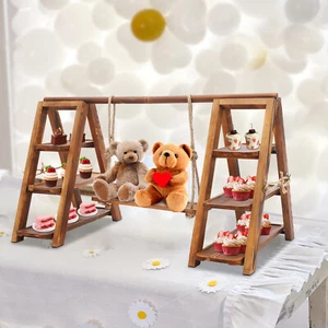 3 Ebenen Massivholz Einfachheit Serviertablett Dessert Ständer Dekor Cupcake Ständer - Bild 1 von 23