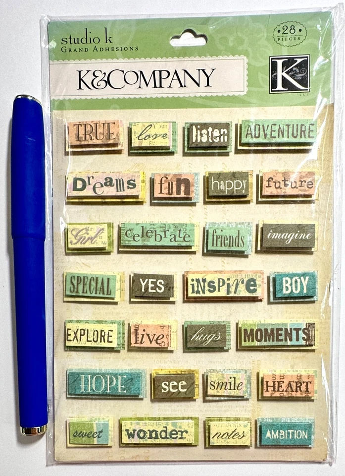 K & Company Inspirational Words Stickers Scrapbooking Card Embellishment - Image 1 of 1