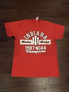 Vintage 80s University of Indiana Hoosiers 1987 NCAA Champions Shirt Size Large - Picture 1 of 6
