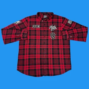 Camisa Headrush Para Hombres 3XL Buffalo Franela a Cuadros Bordada Motocicleta Abotonada - Imagen 1 de 18