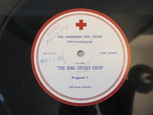 BOB HOPE SHOW & BING CROSBY SHOW 16" radio transcription American Red Cross 1954 - Picture 1 of 9