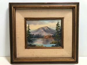Original Nona Taylor Ölgemälde Landschaft, signiert, gerahmt, 9 1/2" x 8" (Bild) - Bild 1 von 5