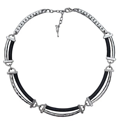 Collar envolvente de cuero con estrás transparente tono plata Chloe & Isabel, E316 Foto 1 de 4