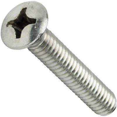 FASTENERE 1/4-20 x 4" Phillips Oval Head Machine Screws Stainless Steel 18-8 Qty 10