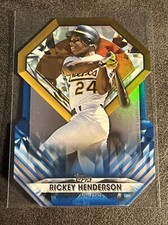 2022 Topps Series 1 Rickey Henderson Blue Variation Diamond Greats Die Cut SP
