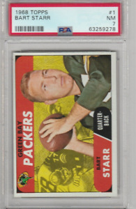 Bart Starr 1968 Topps #1 NM PSA 7 Green Bay Packers