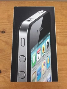 Apple iPhone 4 boîte vide au détail UNIQUEMENT noir 16 Go A1332 pour autocollants AT&T Tips - Photo 1 sur 10
