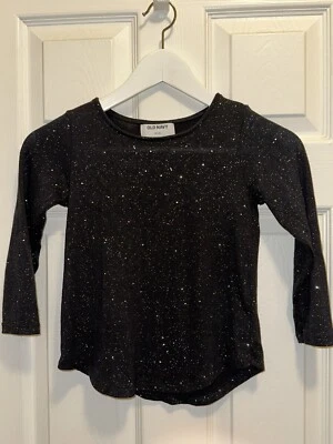 Suéter OLD NAVY Niñas Manga Larga Negro Fino Brillo Brillante Talla XS (5) USADO EN EXCELENTE ESTADO Foto 1 de 3