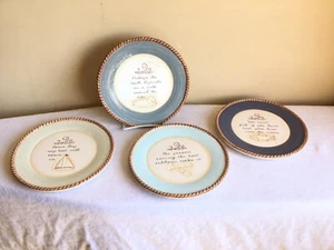 Lot Of 4 Grasslands Roads Amscan Rope Edge Lake Cabin Theme Round Salad Plates - Picture 1 of 12