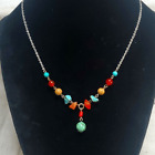 Vintage Dainty Silver Turquoise Necklace