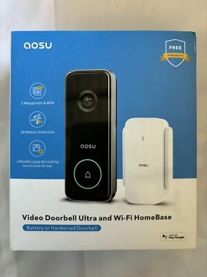 AOSU Doorbell Camera Wireless 5MP HD 2.4/5 GHz WiFi Video Doorbell with Homebase - Image 1 of 4
