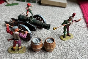 ELASTOLIN Renaissance artillery cannon and crew toy soldiers - Picture 1 of 12