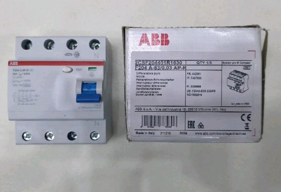 ABB FI-Schutzschalter F204A-63/0,03A 4-polig 2CSF204101R1630 - Bild 1 von 1