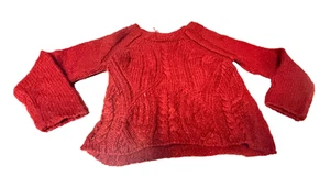 Mayoral Chunky Spain Knit Crew Neck Sweater Size Youth 7 Gently Loved Brick Red - Picture 1 of 22
