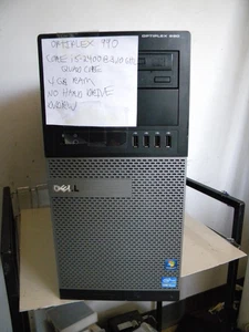 Dell Optiplex 990 i5-2400 @3.10GHz 4GB Ram No HDD DVDRW Mid Tower Win 7 Pro COA - Picture 1 of 5