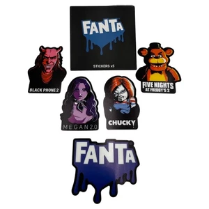 Paquete de pegatinas promocionales de películas de terror FANTA - Chucky, Megan, FNAF, teléfono negro 2 - Imagen 1 de 9