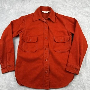Vtg 70's Woolrich Chamois Flannel Women's Size 10 Brick Rust Red Outdoor Work - Picture 1 of 9