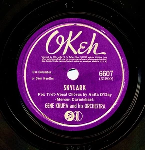 GENE KRUPA and his Orchestra on 1942 Okeh 6607 - Skylark / Harlem on Parade - Picture 1 of 2