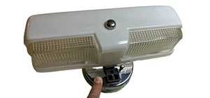 Vintage Mid Century Bathroom Vanity Wall Light Fixture Chrome Glass Art Deco - Picture 1 of 23