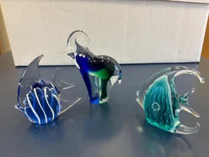 V. Nason & C. Murano Italy Art Glass Figurines~Fish & elephant - Picture 1 of 4