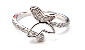 Lowest Price High Quality 0.25CT -14k White Butterfly Lab Grown Diamond HPHT VVS - Picture 1 of 7