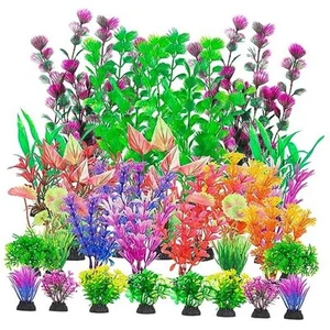 30Pcs Aquarium Plants, Fish Tank Accessories Artificial Aquatic Plants,Full - Picture 1 of 8