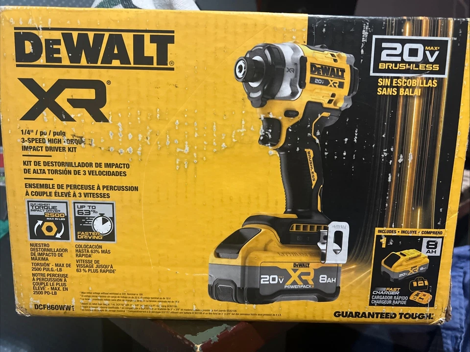  DCF860WW1 DeWalt 20V MAX XR Brushless Cordless 3 Speed High Torque 1/4 inch Imp - Image 1 of 4