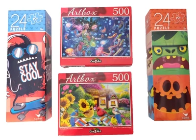 Lot of 4 Cardinal and Crazart New Sealed Jigsaw Puzzles - Image 1 of 4