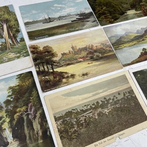 ORIGINAL VINTAGE Souvenir Postcard Letter Mail Lot Illustrate 1900s Junk Scrap 5 - Picture 1 of 4