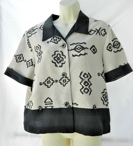 Top Sag Harbor para mujer talla 16P manga corta beige y negro con botones - Imagen 1 de 13