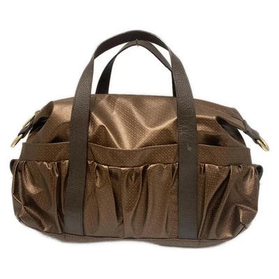 Auth GHERARDINI - Dark Brown Black PVC Leather Handbag - Image 1 of 4