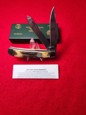 Cuchillo Trampero Moore Maker USA 6202 B Mangos STAG Genuinos NUEVO EN CAJA Foto 1 de 4