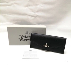 Vivienne Westwood Tri-fold Long Wallet Black 7.4 inch - Picture 1 of 13