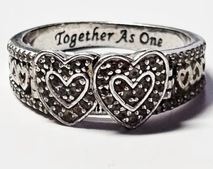 Ring BGE 925 Size 9.5 - Together Forever Hearts - Bradford Exchange - Opens - Picture 1 of 6