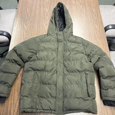NWOT HAWKE & CO OUTFITTER GREEN HOODIE Puffer JACKET ZIP Hooded Coat XL - Image 1 of 4