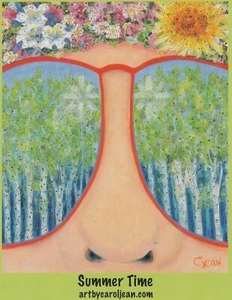 Summer Time Aspen Art Print 4x5 Card Steamboat Springs CO Summertime Carol Jean - Foto 1 di 2