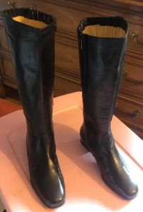 VIBRAM Mujer Botas Altas Estilo Clásico Cuero Negro Talla 38.5 - Imagen 1 de 10