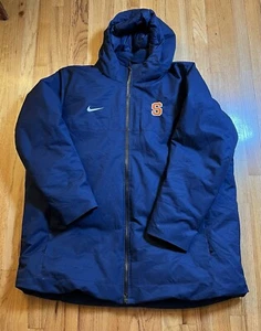 NIKE SYRACUSE DOWN 550 PARKA WINTER JACKET NAVY BLUE SIZE 3XL Team Issue - Picture 1 of 7