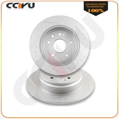 REAR DRILLED AND SLOTTED PLATED BRAKE ROTORS Fits 1999 - 2003 Acura TL TYPE S - Imagem 1 de 4