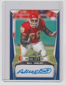 WILL SHIELDS Signed 2023 Leaf Draft BLUE Autograph SP AUTO Chiefs NEBRASKA HOF - Picture 1 of 1
